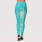 Blauwe marmer leggings (Achterkant)