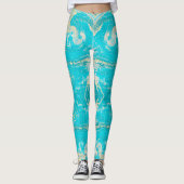 Blauwe marmer leggings (Voorkant)