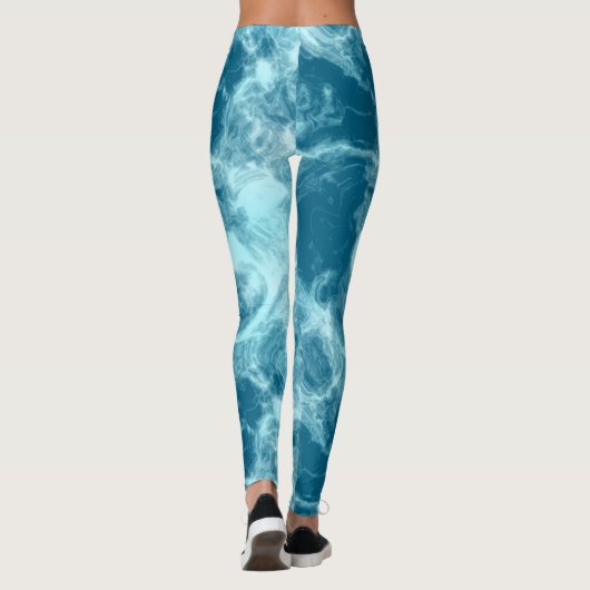 Blauwe marmer leggings (Achterkant)
