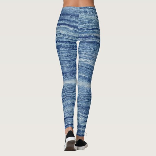 Blauwe marmer leggings (Achterkant)
