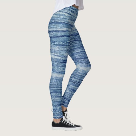 Blauwe marmer leggings (Rechts)