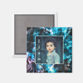 Blauwe marmer magneet (Voorkant / Achterkant)