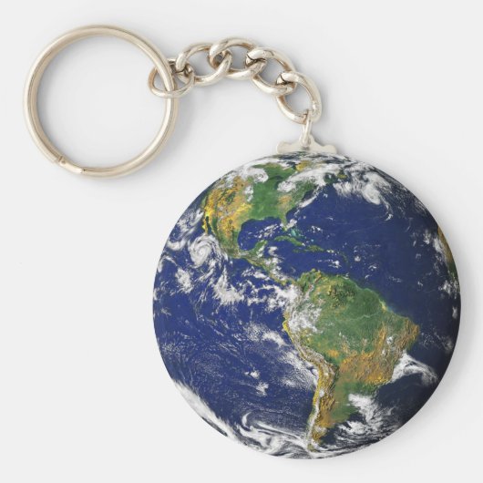 Blauwe marmer_Make Elke dag Dag Aarde Dag Sleutelhanger (Voorkant)