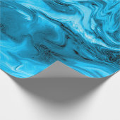 Blauwe marmer marmer Molten Pastel Glitter E Cadeaupapier (Hoek)