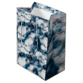 Blauwe marmer medium cadeauzakje (Achterkant Gekanteld)