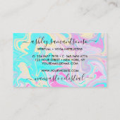 Blauwe marmer Mermaid moon spiritueel zodiac Visitekaartje (Achterkant)