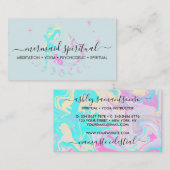 Blauwe marmer Mermaid moon spiritueel zodiac Visitekaartje (Voorkant / Achterkant)