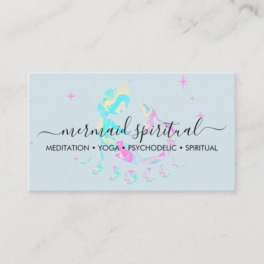 Blauwe marmer Mermaid moon spiritueel zodiac Visitekaartje (Voorkant)