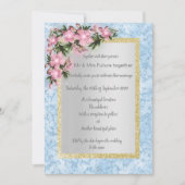 Blauwe marmer met florale bruinkool kaart (Voorkant)