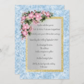 Blauwe marmer met florale bruinkool kaart (Voorkant / Achterkant)