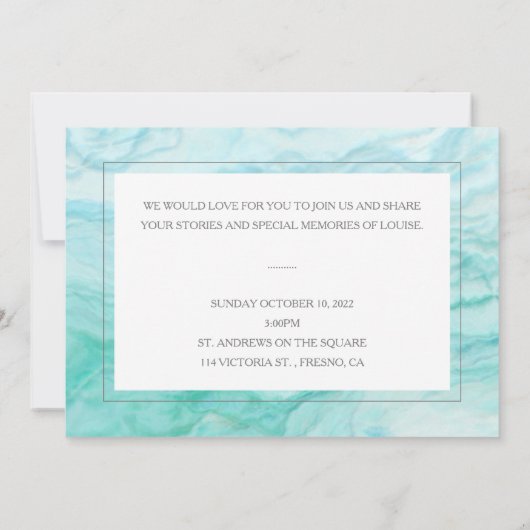 Blauwe marmer met fotografering van het leven kaart (Achterkant)