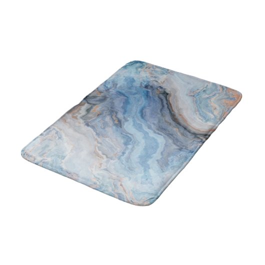 Blauwe marmer met Gold Black  decor Badmat (Gekanteld)