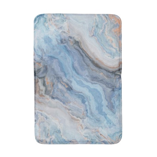 Blauwe marmer met Gold Black  decor Badmat (Voorkant Verticaal)