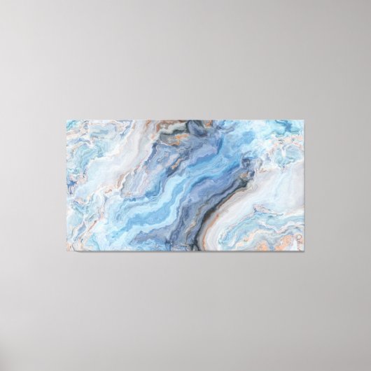 Blauwe marmer met Gold Black  decor Canvas Afdruk (Voorkant)