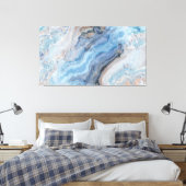 Blauwe marmer met Gold Black  decor Canvas Afdruk (Insitu (Slaapkamer))