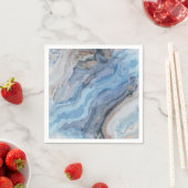 Blauwe marmer met Gold Black  decor Servet (Insitu)