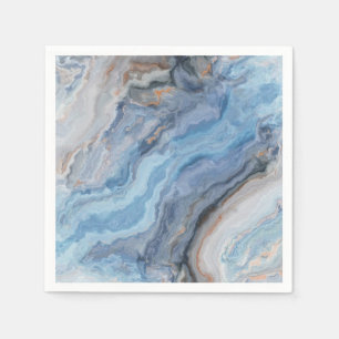 Blauwe marmer met Gold Black  decor Servet