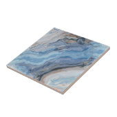 Blauwe marmer met Gold Black  decor Tegeltje (Zijkant)