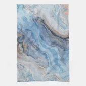 Blauwe marmer met Gold Black decor Theedoek (Verticaal)