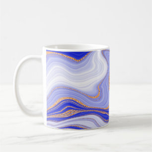 Blauwe marmer met gouden textuur koffiemok