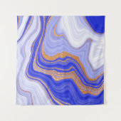 Blauwe marmer met gouden textuur wandkleed (Voorkant (horizontaal))