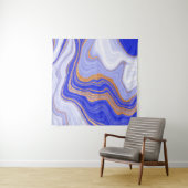 Blauwe marmer met gouden textuur wandkleed (In Situ (horizontaal))