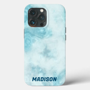 Blauwe marmer met naam Case-Mate iPhone case