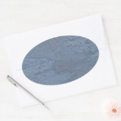 Blauwe marmer Oval Sticker (Envelop)