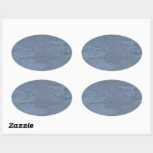 Blauwe marmer Oval Sticker (Vel)