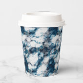 Blauwe marmer papieren bekers (Achterkant)