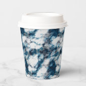 Blauwe marmer papieren bekers (Voorkant)