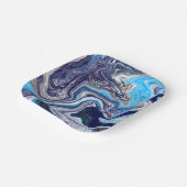 Blauwe marmer papieren bordje (Gebogen)