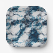 Blauwe marmer papieren bordje (Voorkant)