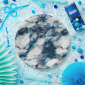 Blauwe marmer papieren bordje (Feest)