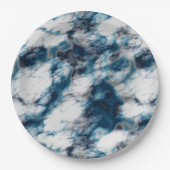 Blauwe marmer papieren bordje (Voorkant)