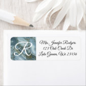 Blauwe marmer Pareltjes Paars Etiket (Insitu)