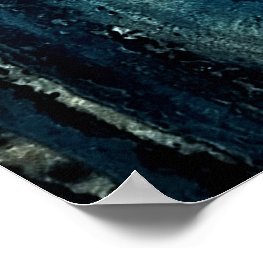 Blauwe marmer poster (Hoek)