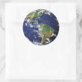 Blauwe marmer ronde sticker (Tas)