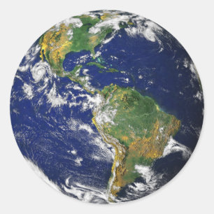 Blauwe marmer ronde sticker