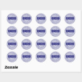 Blauwe marmer - Sjabloon Ronde Sticker (Vel)