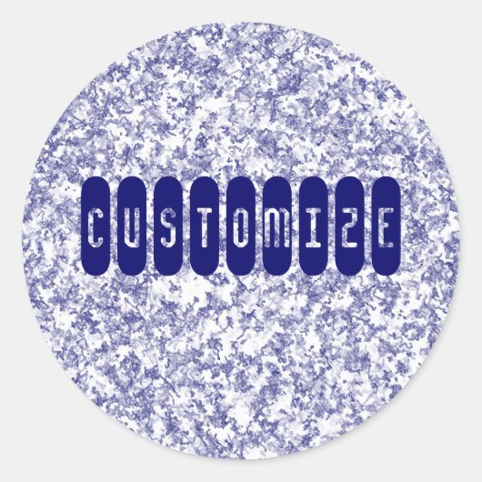 Blauwe marmer - Sjabloon Ronde Sticker (Voorkant)