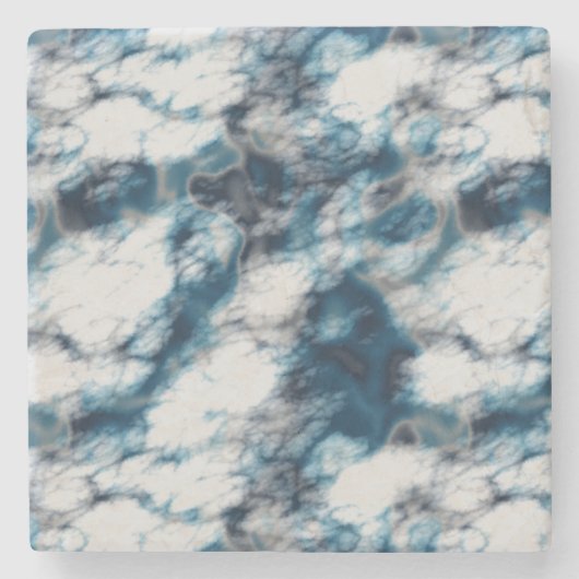 Blauwe marmer stenen onderzetter (Voorkant)
