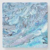 blauwe marmer stenen onderzetter (Voorkant)