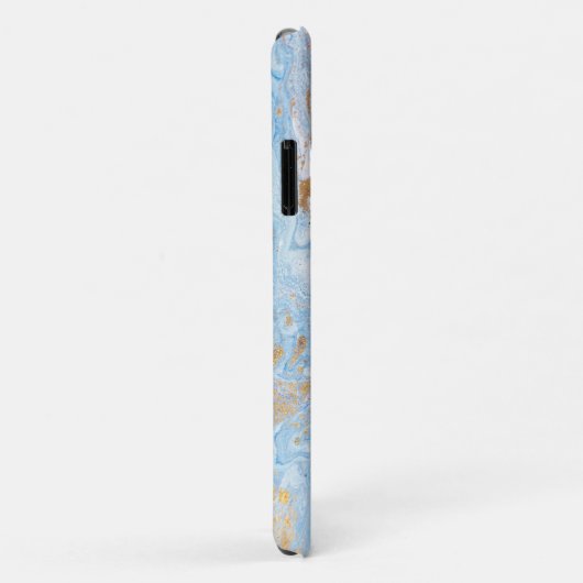 Blauwe marmer Stone Texture Gold Glitter Case-Mate iPhone Case (Achterkant/rechts)
