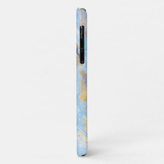 Blauwe marmer Stone Texture Gold Glitter Case-Mate iPhone Case (Achterkant/links)