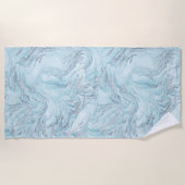 Blauwe marmer strandlaken (Voorkant)