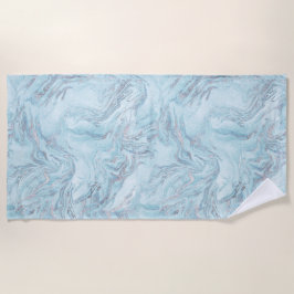 Blauwe marmer strandlaken