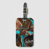 Blauwe marmer-strijkvloerkunst bagagelabel (Voorkant (verticaal))