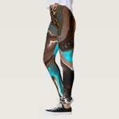 Blauwe marmer-strijkvloerkunst leggings (Links)