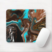 Blauwe marmer-strijkvloerkunst muismat (Met muis)